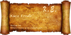 Kacz Ernő névjegykártya