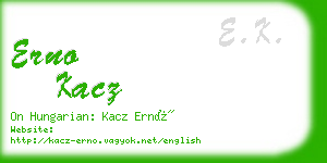 erno kacz business card